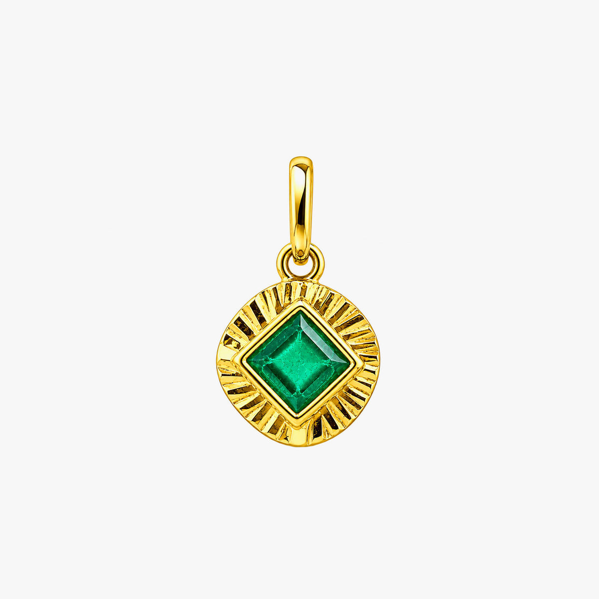 Anna Silver Emerald Pendant
