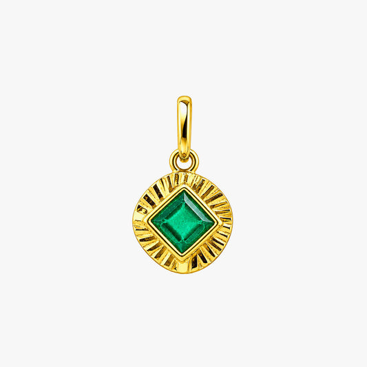 Anna Silver Emerald Pendant