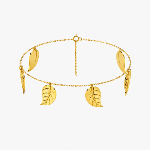 Aysa Silver Leaf Anklet