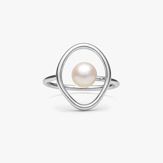 Nora Silver Pearl Adjustable Ring