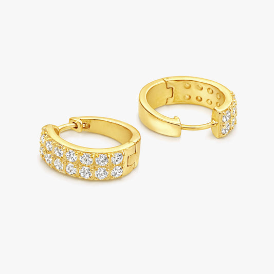 Lina Silver Huggies Earrings