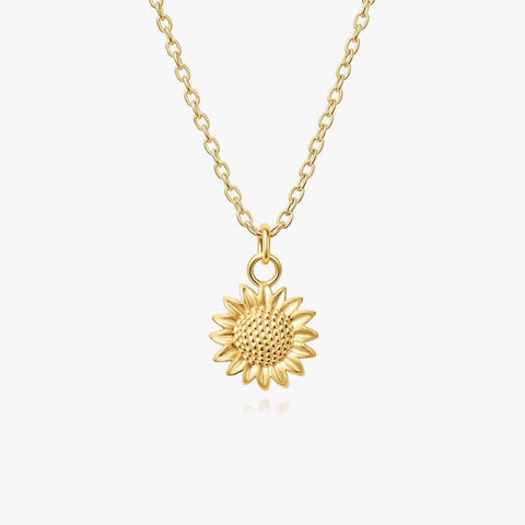 Ava Silver Sun Flower Necklace