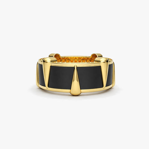 Cruz Silver Enamel Adjustable Ring