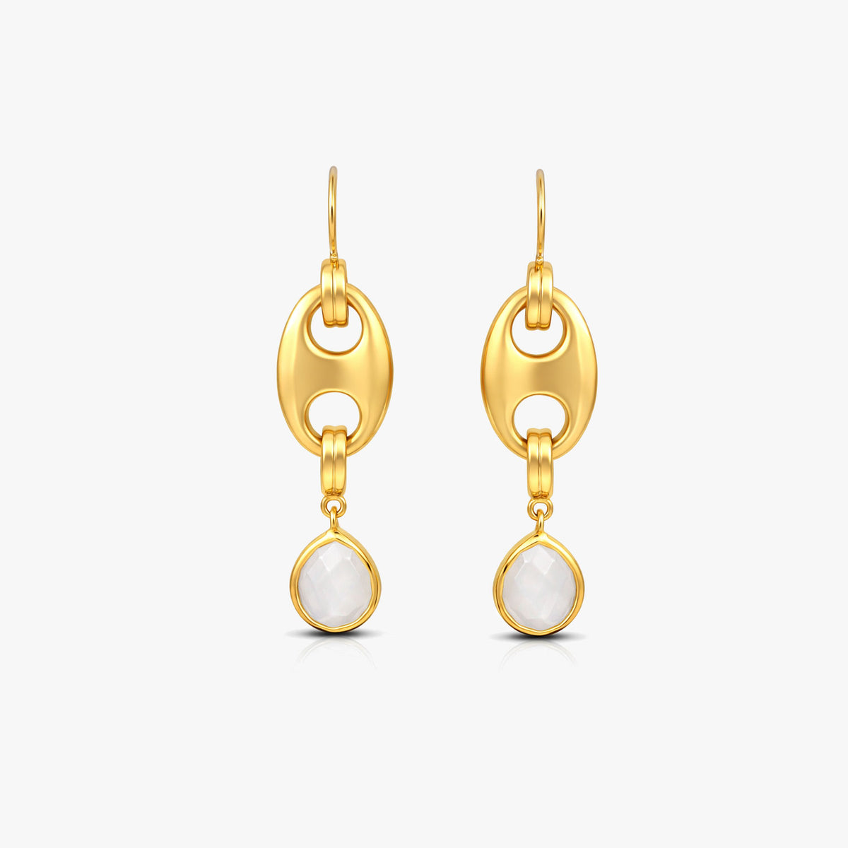 Sia Silver Moon Stone Earrings
