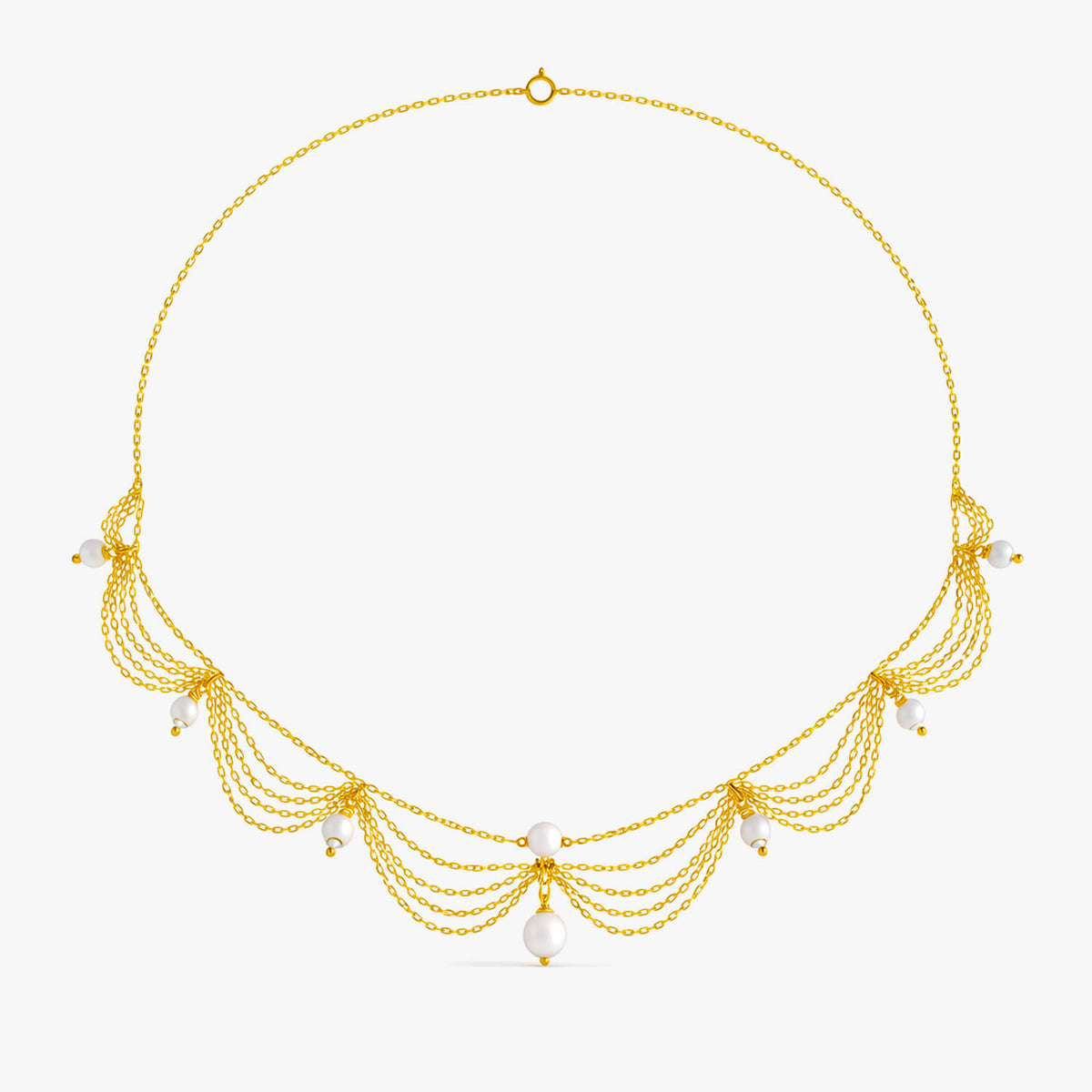 Lily Silver Synthetic Pearl Necklace