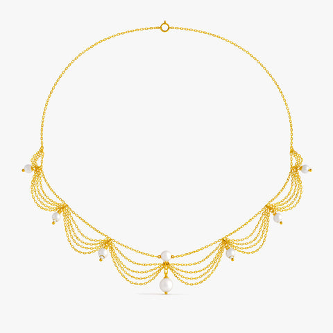 Lily Silver Synthetic Pearl Necklace