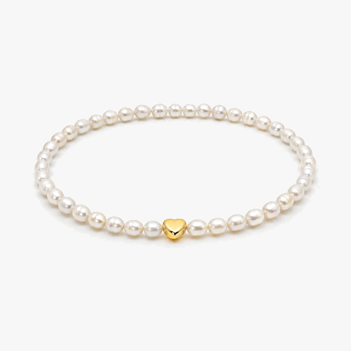 Myna Silver Pearl Heart Necklace