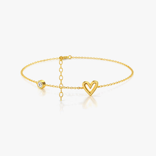 Ciri Silver Heart Zirconia Bracelet