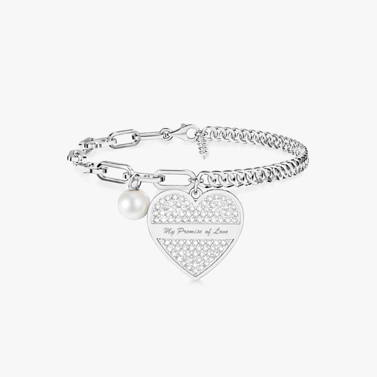 Cyna Silver Pearl Bracelet