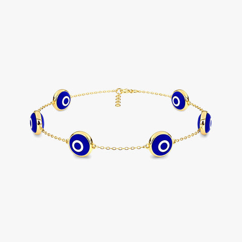 Taro Silver Evil Eye Anklets
