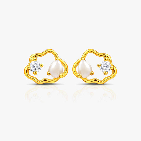 Lily Silver Zirconia Pearl  Earrings