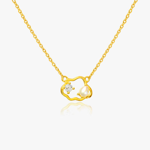 Zoe Silver Pearl Necklace
