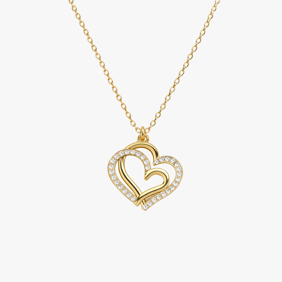 Aoni Silver Heart Zirconia Necklace
