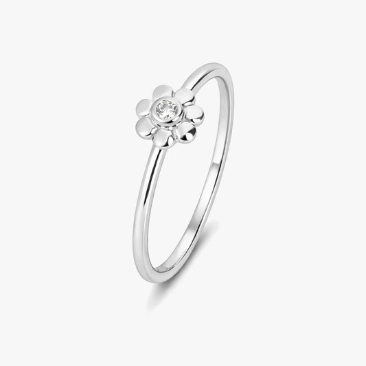 Rae Silver Floral Adjustable Ring