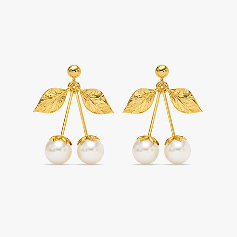 Bria Silver Synthetic Pearl Earrings