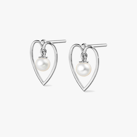 Oana Silver Pearl Earrings