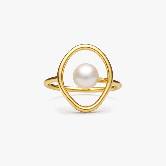Nora Silver Pearl Adjustable Ring