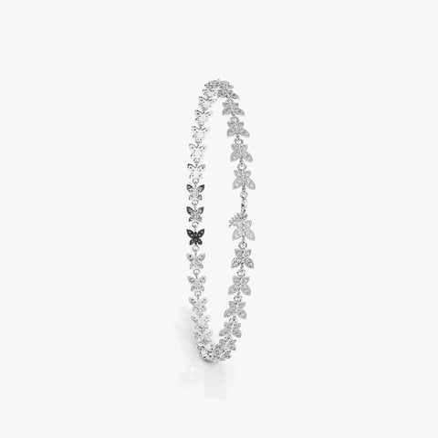 Quni Silver Butterfly Zirconia Anklet