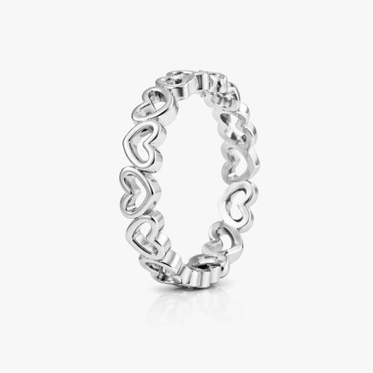 Mora Silver Heart Adjustable Ring