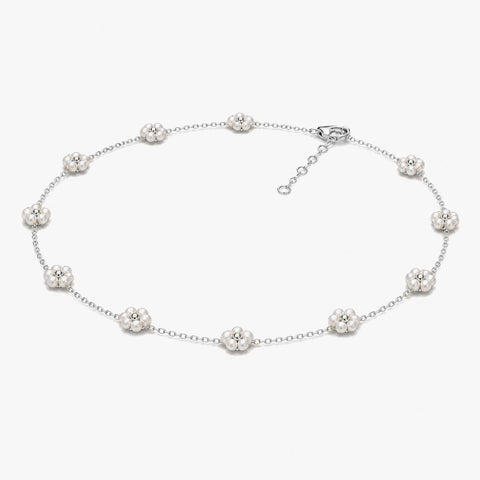 Lily Silver Pearl Necklace