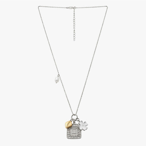Kaia Two Tone Gemini Zodiac Pearl Necklace