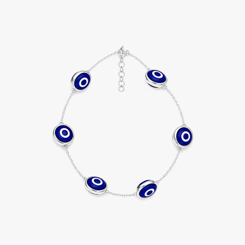 Taro Silver Evil Eye Anklets