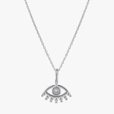 Mia Silver Moonstone Eye Pendant