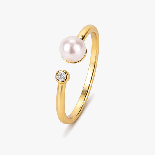 Anna Adjustable Synthetic Pearl Ring
