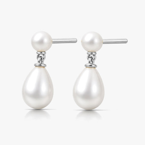 Ayla Silver Pearl Earrings