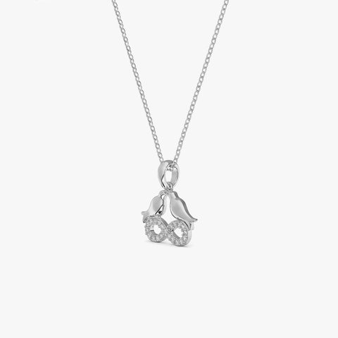 Cera Silver Zirconia Bird Necklace
