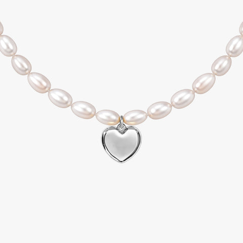 Lyra Silver Heart Necklace