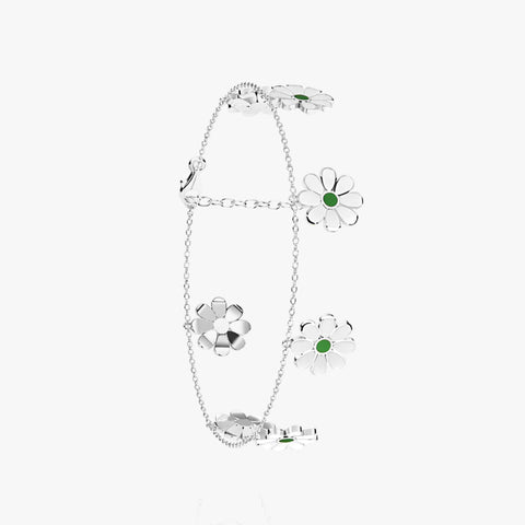 Arna Silver Floral Anklet