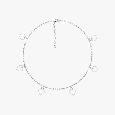 Qeya Silver Heart Anklet