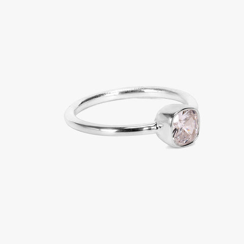 Ava Silver Zirconia Adjustable Ring