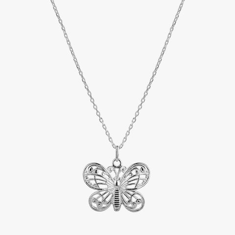 Ava Silver Butterfly Pendant