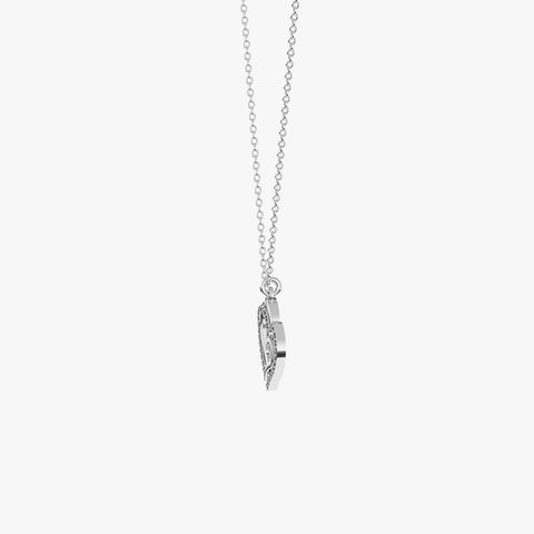 Aoni Silver Heart Zirconia Necklace