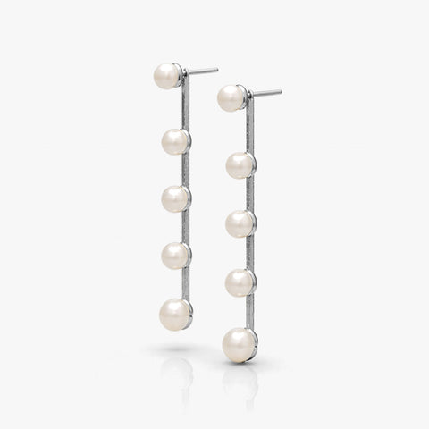 Anna Silver Round Pearl Earrings