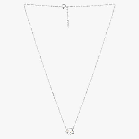 Zoe Silver Pearl Necklace