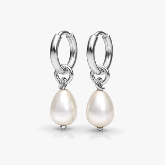 Kate Silver Round Pearl Earrings