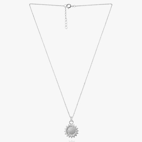 Ava Silver Sun Flower Necklace