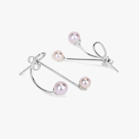 Sia Silver Pearl Earrings