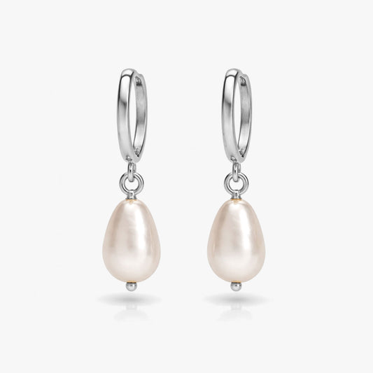 Nora Silver Drop Pearl Earring