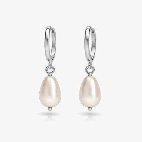 Nora Silver Drop Pearl Earring