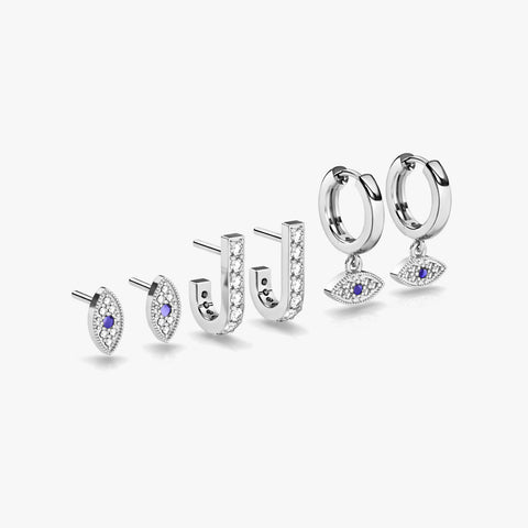 Demi Silver Earrings Set