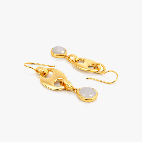 Sia Silver Moon Stone Earrings