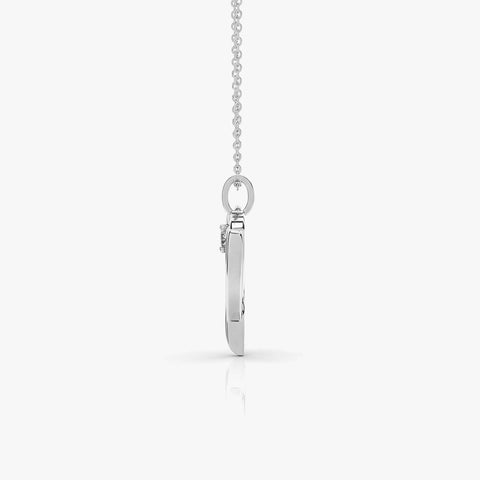 Brin Silver Heart Zirconia Necklace