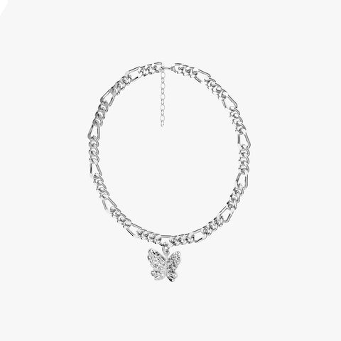 Elya Silver Butterfly Anklet