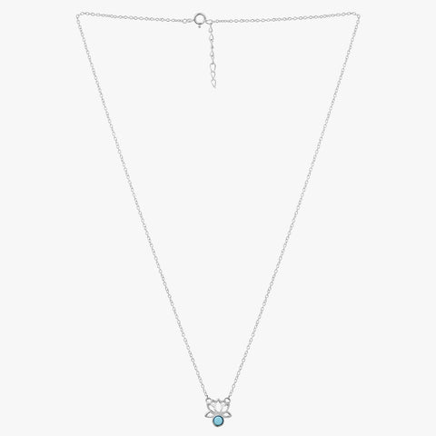 Lily Silver Magnesite Floral Necklace