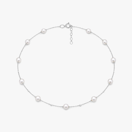 Mavi Silver Pearl Anklet