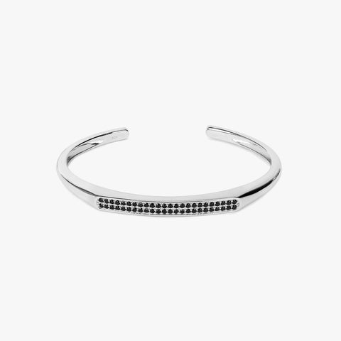 Zayn Silver Black Spinel Bangle